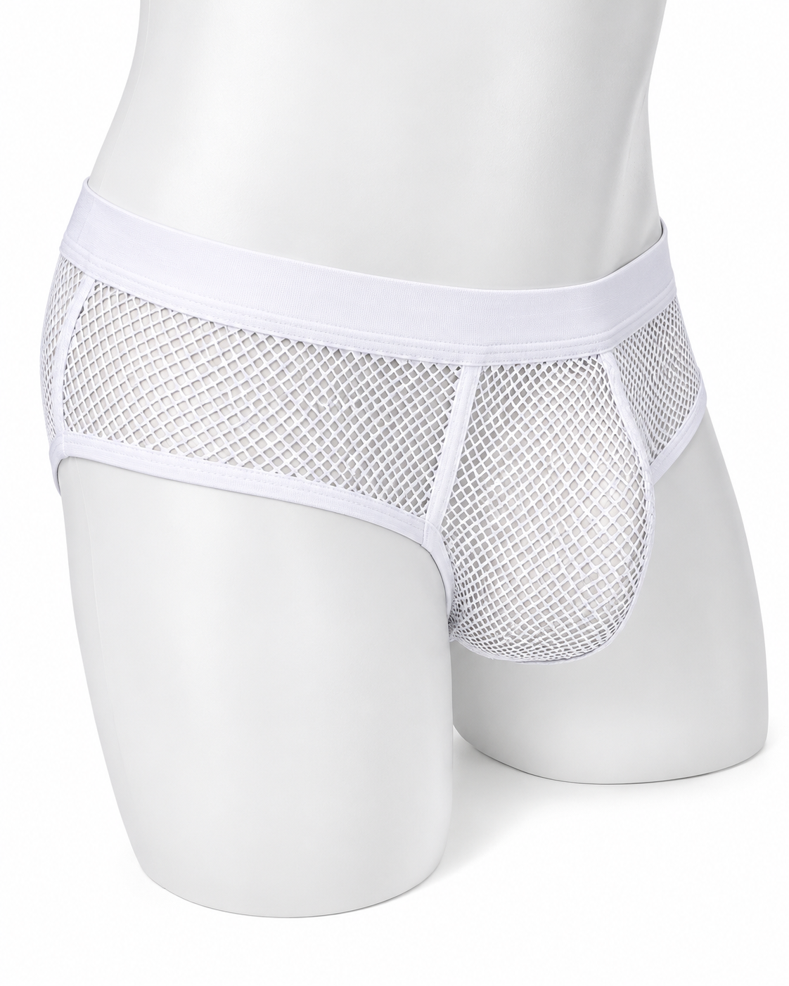 Men's White Mesh Briefs